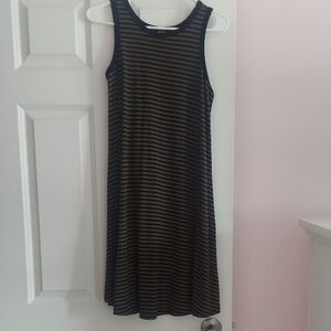 Old Navy Black and Tan Striped Maxi Dress